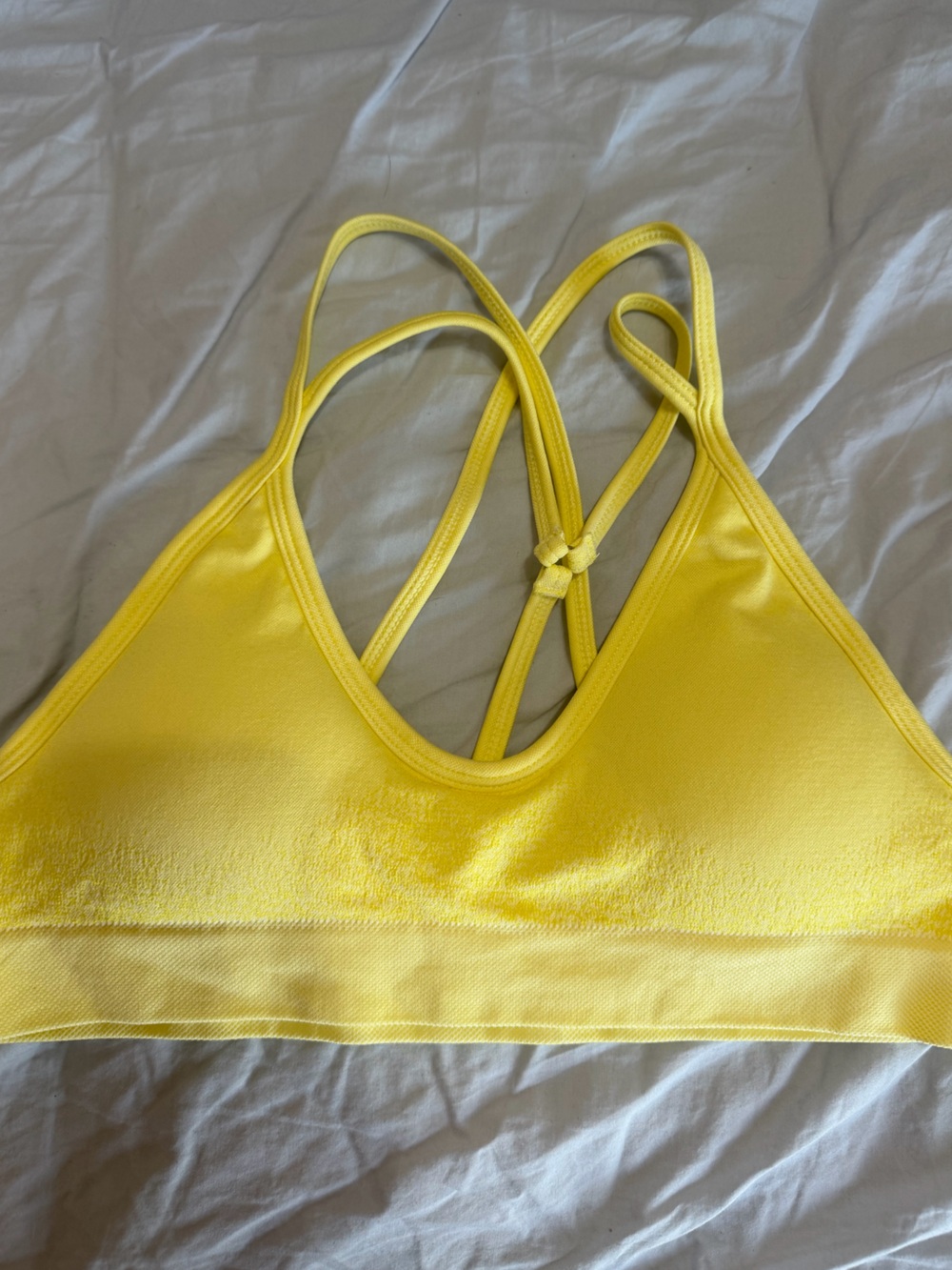NWOT Yellow Strappy Sports Bra